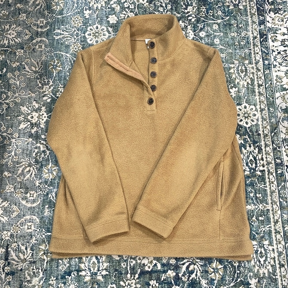 J.Crew Women’s Button Front Pullover Sweater/Sherpa (Size SM)